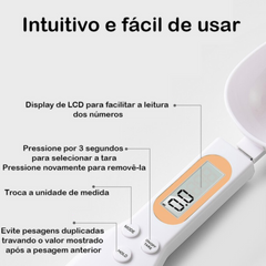 Colher de medida portátil com Balança Digital para Alimentos